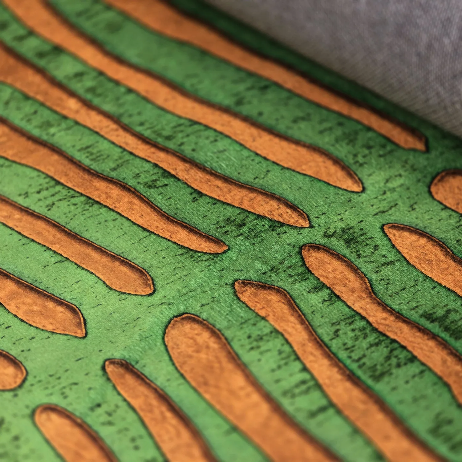 Tapete redondo - Zebra (verde/laranja)