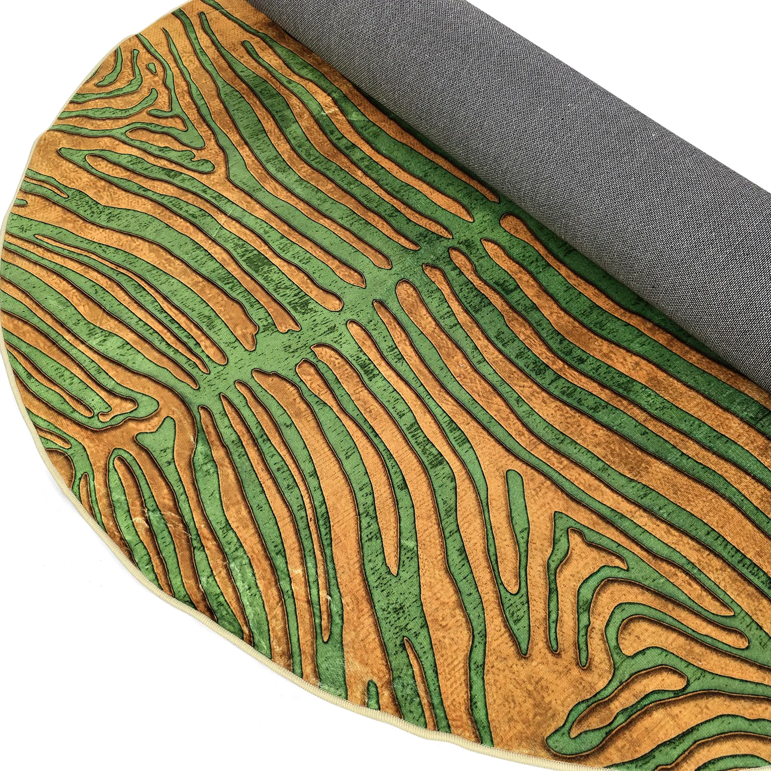 Tapete redondo - Zebra (verde/laranja)