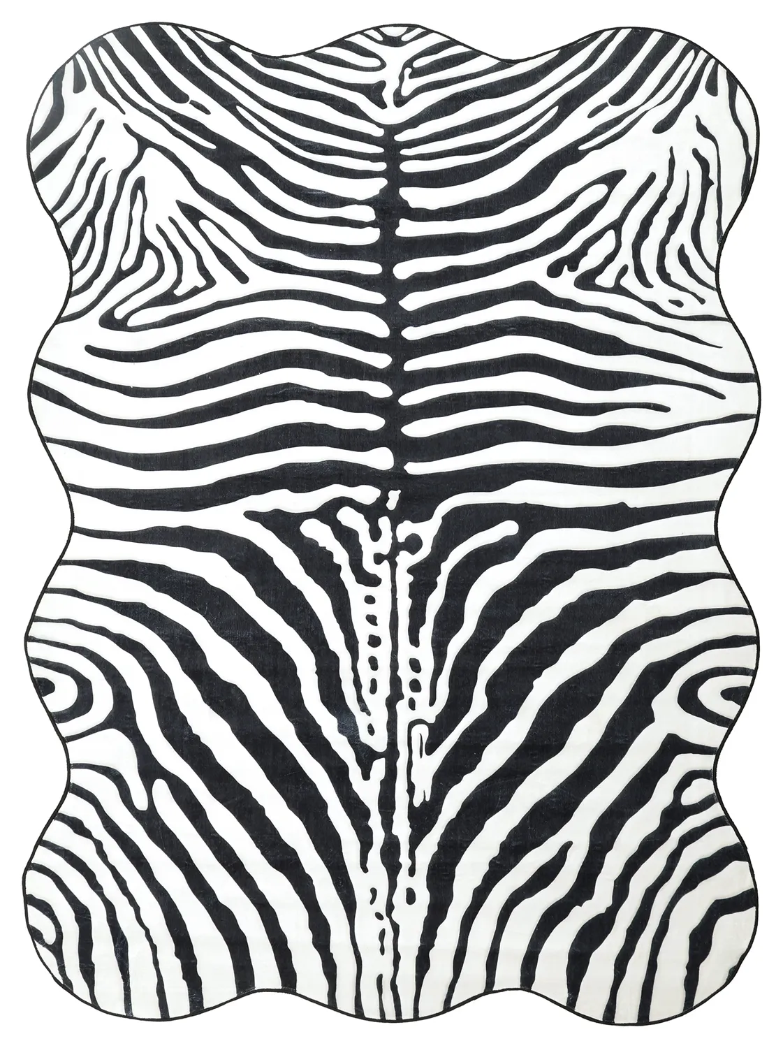 Valovita preproga Wilton - Zebra (preto/branco)