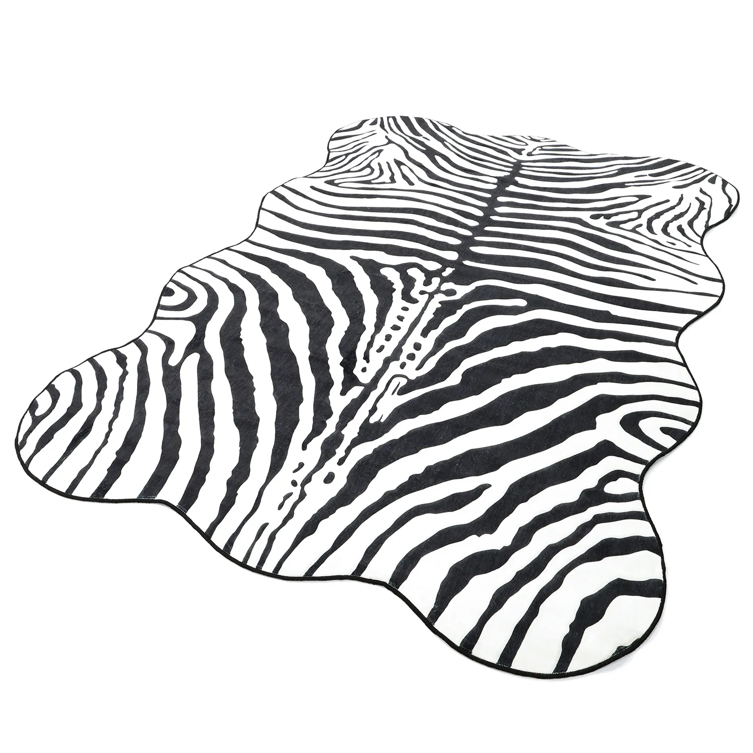 Valovita preproga Wilton - Zebra (preto/branco)