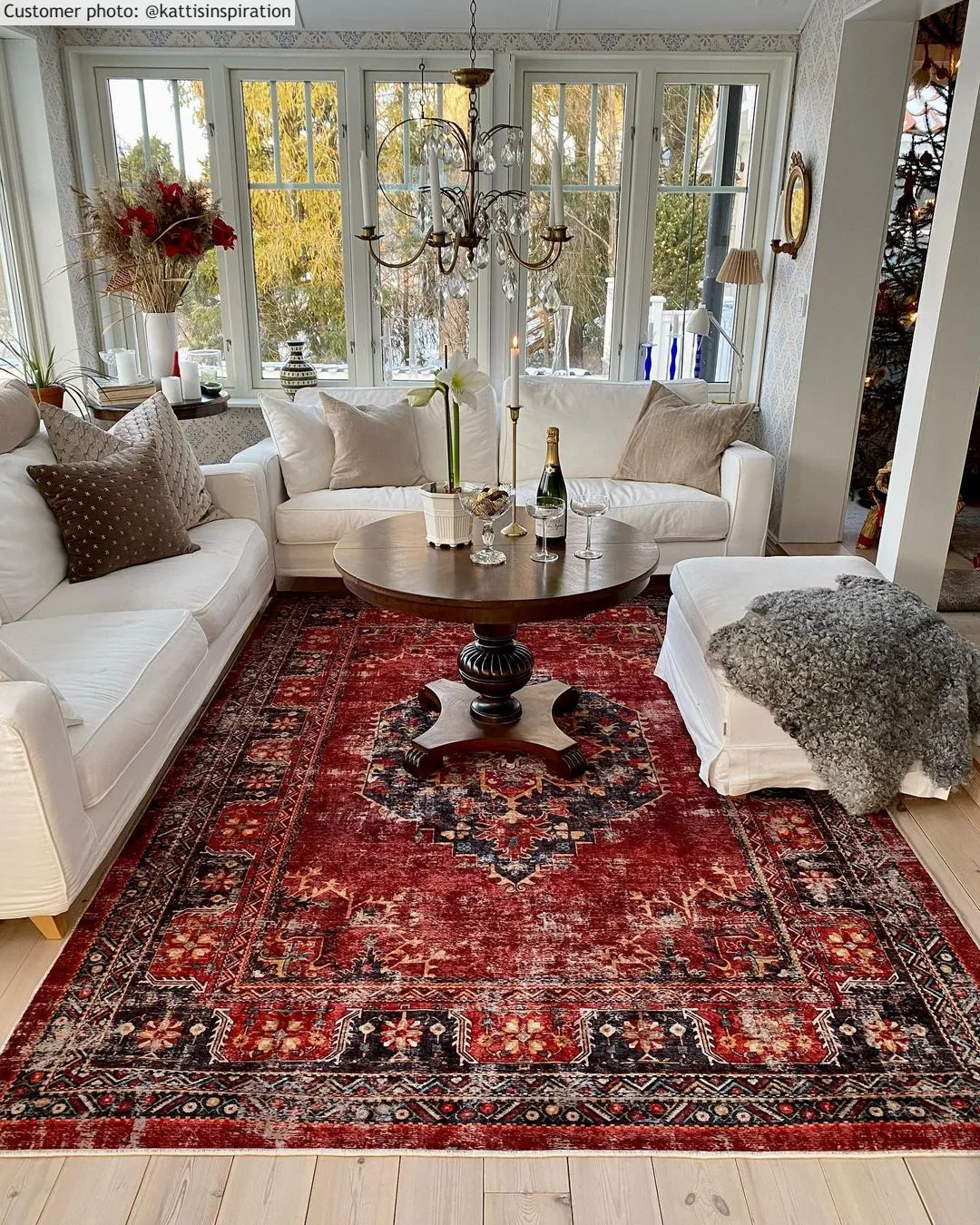 Tapete Wilton - Soussi (vermelho/multicolorido)