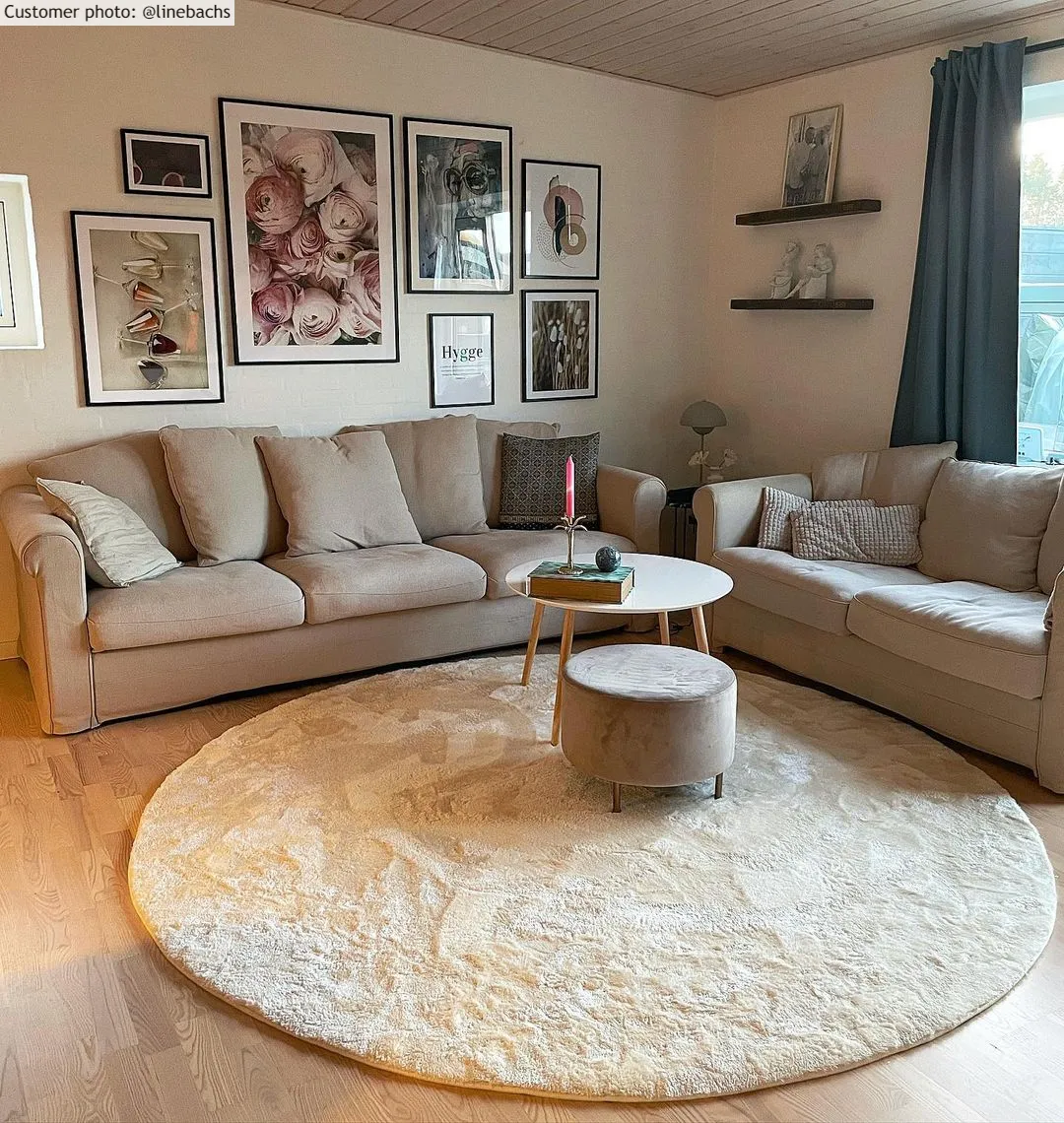 Tapetes redondos - Aranga Super Soft Fur (bege)