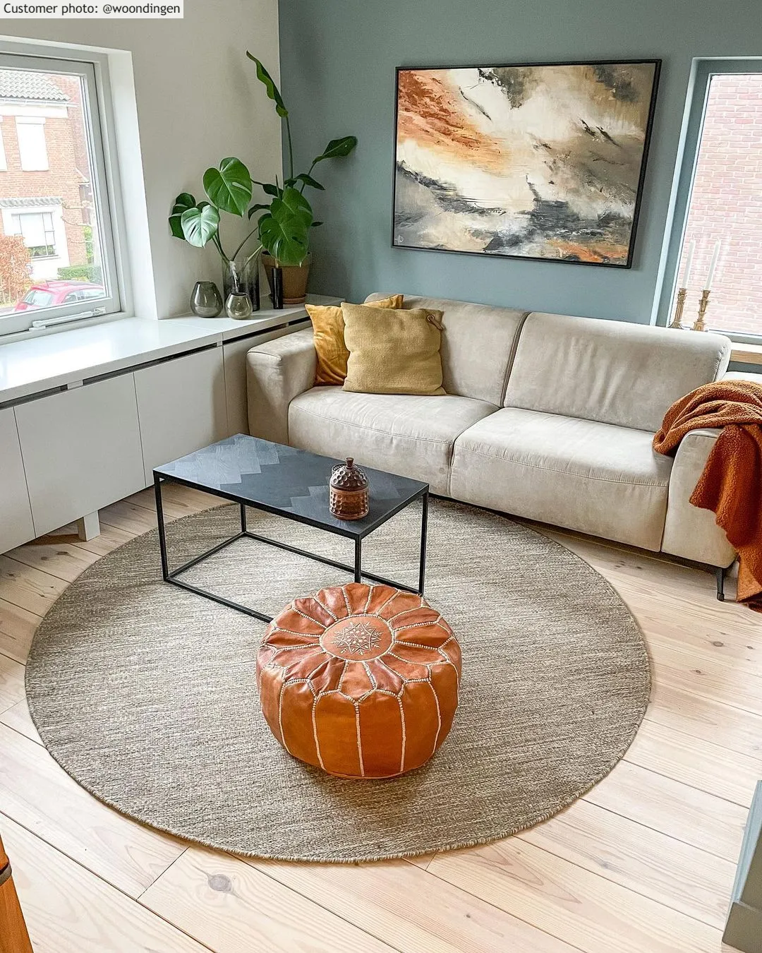 Tapete redondo - Dhurry (bege)