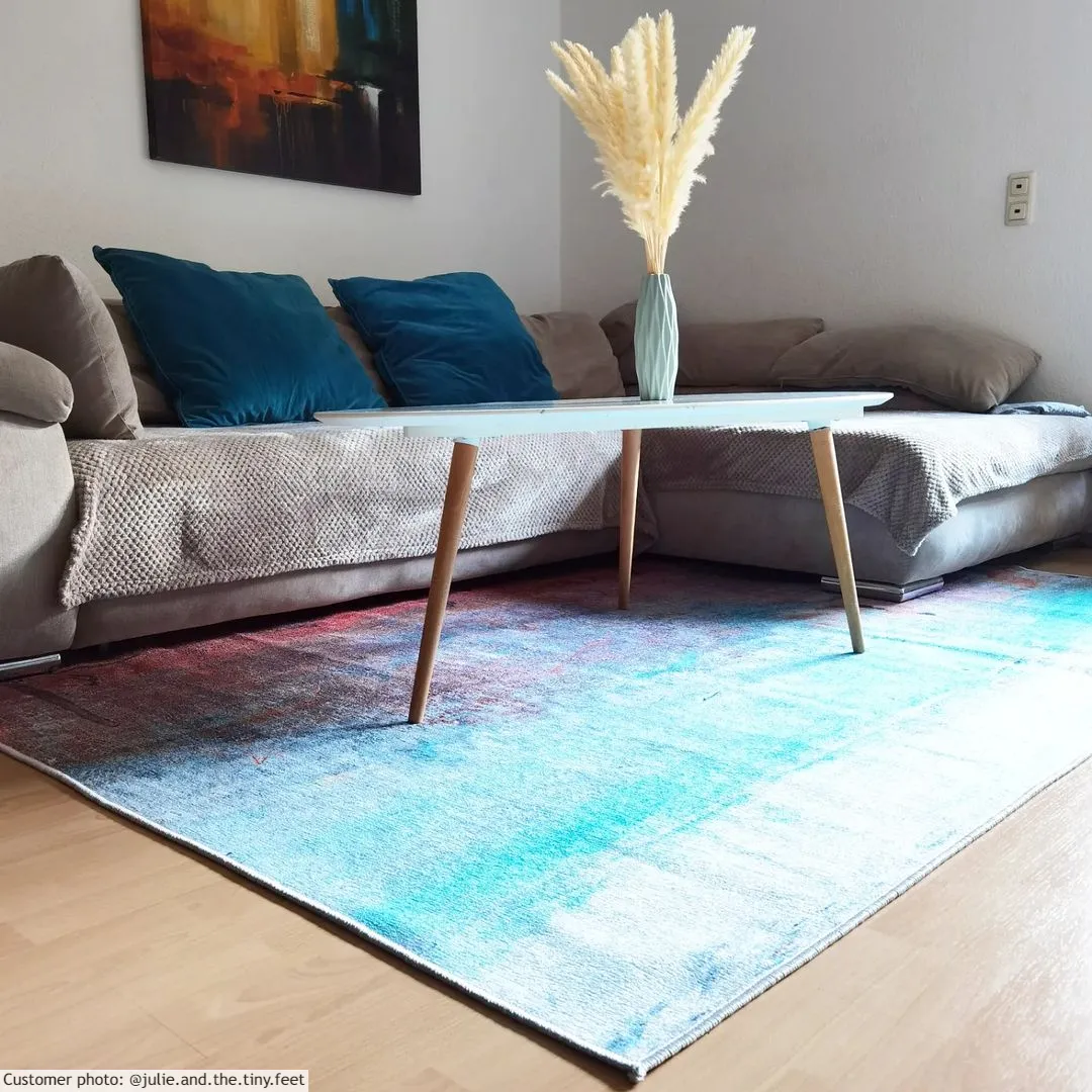 Tapete Wilton - Andali (cinza/vermelho/multicolorido)