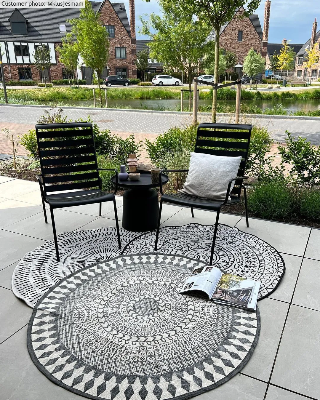 Tapete redondo - Brussels Diamond (preto)