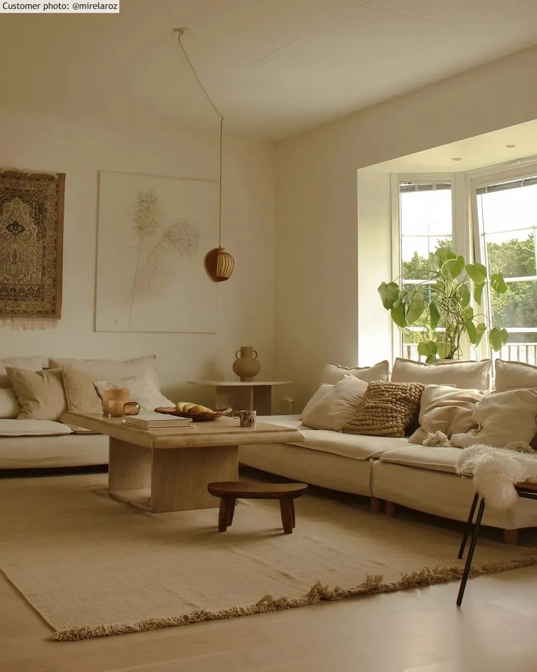 Tapete de lã - Layton (bege)