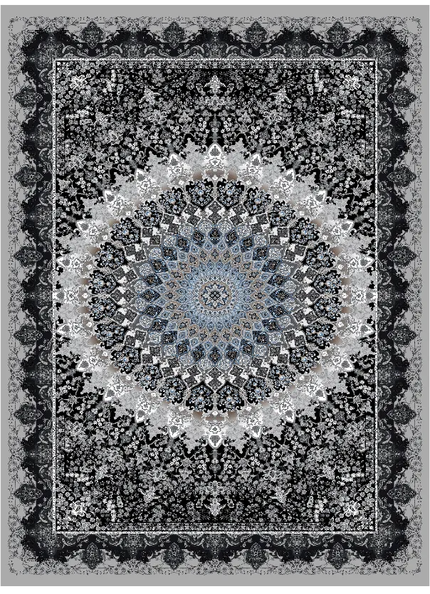 Tapete Wilton - Yelda (preto/multicolorido)