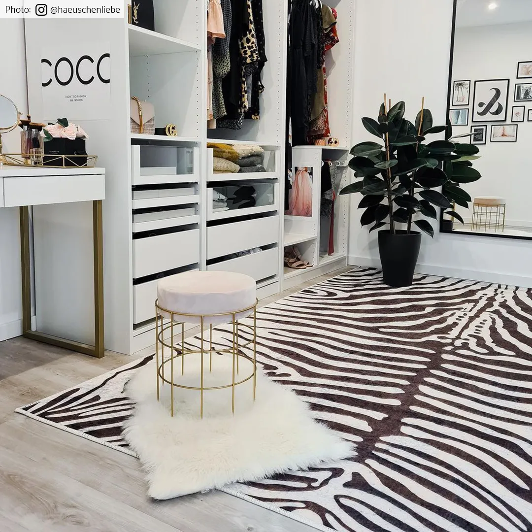 Tapete Wilton - Zebra (preto/branco)