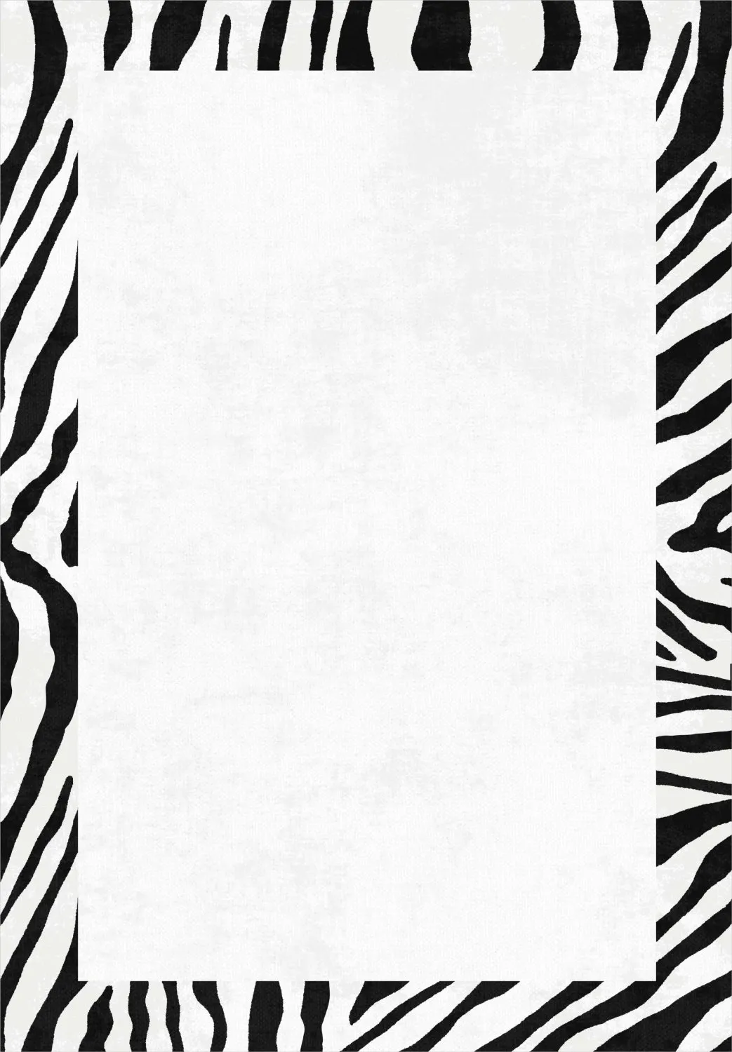 Tapete Wilton - Zebra boarder (preto/branco)