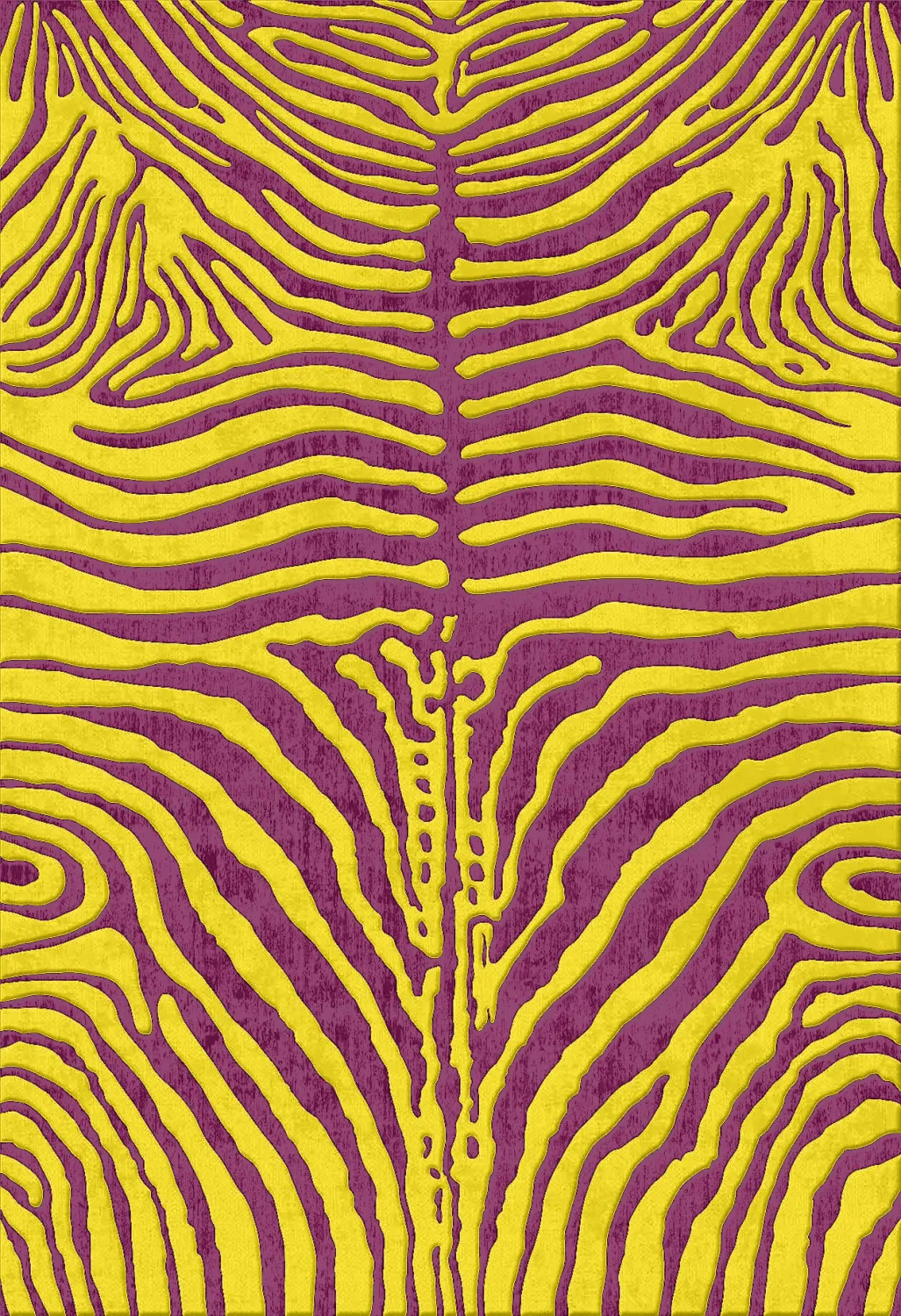 Tapete Wilton - Zebra (amarelo/roxo)